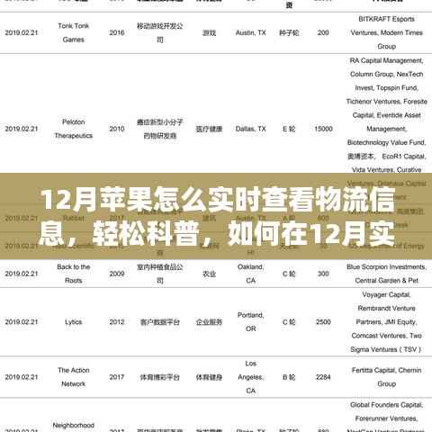 12月苹果产品物流实时跟踪指南,轻松科普如何查看物流信息