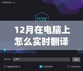 12月最新电脑实时翻译软件震撼发布,科技革新实现触手可及实时翻译