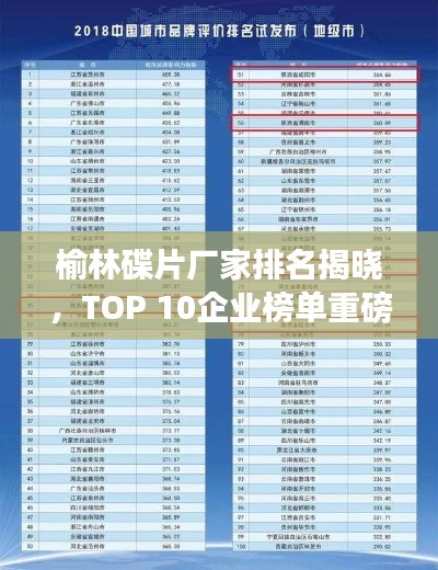 榆林碟片厂家排名揭晓,TOP 10企业榜单重磅出炉!